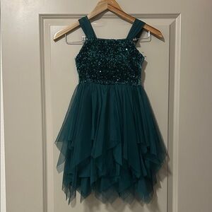 Cat & Jack Teal Dress with Sequin Detail